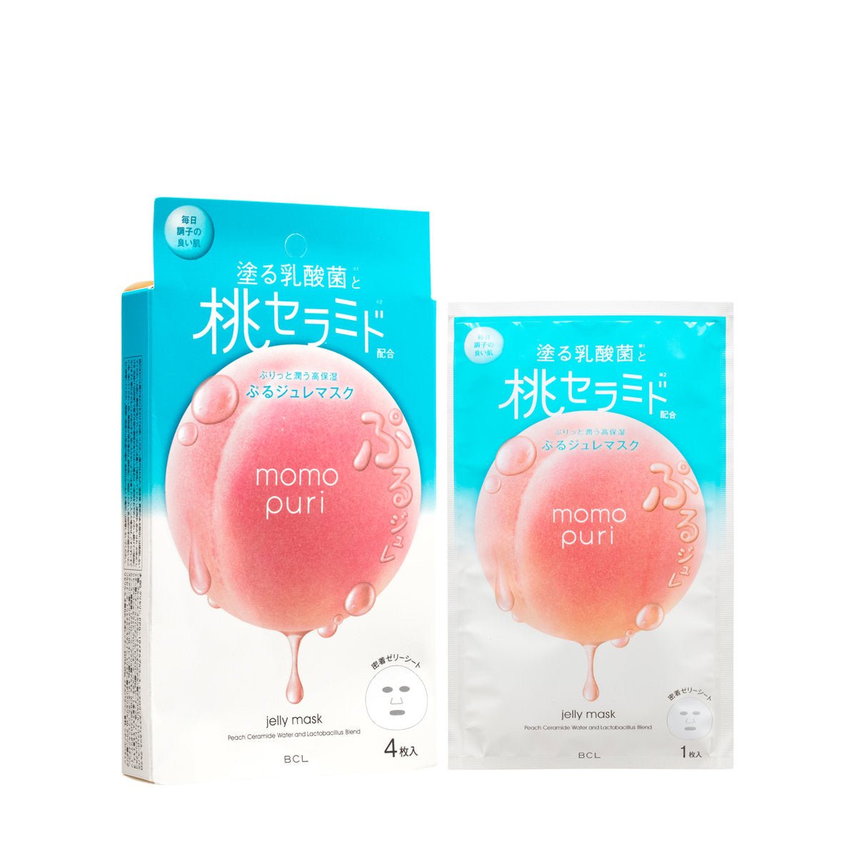 日本 BCL MOMO PURI 蜜桃保濕啫喱面膜 4片 - La Fée Beauty