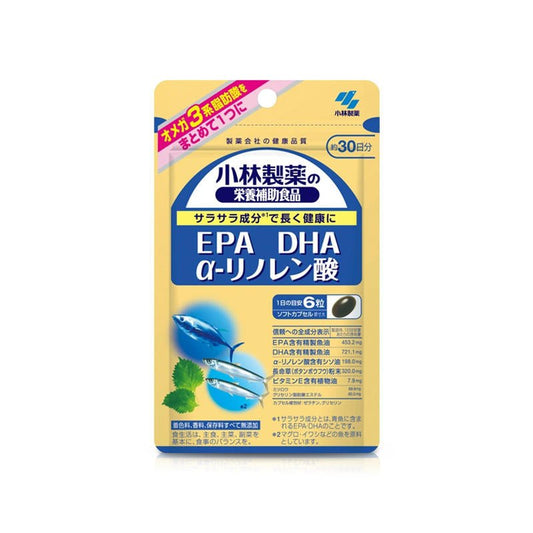 小林製藥 深海魚油DHA+EPAα亞麻酸膠囊片 180粒 - La Fée Beauty