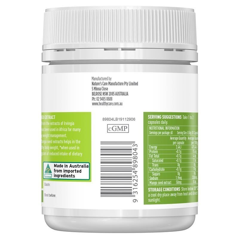 澳洲 Healthy Care 非洲芒果籽精華膠囊 60粒 - La Fée Beauty