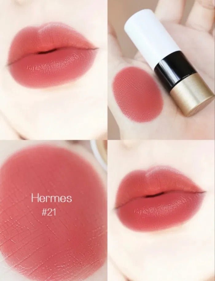 HERMES Rouge Hermès唇膏系列 21 Rose Epice 緞光 3.5g - La Fée Beauty