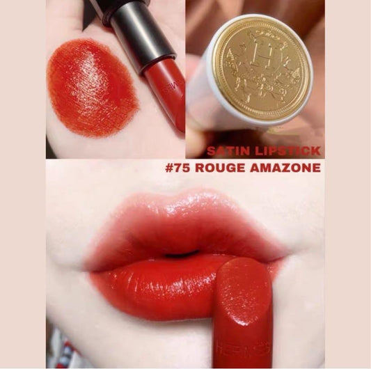 HERMES Rouge Hermès唇膏系列 75 Rouge Amazone 緞光 3.5g - La Fée Beauty