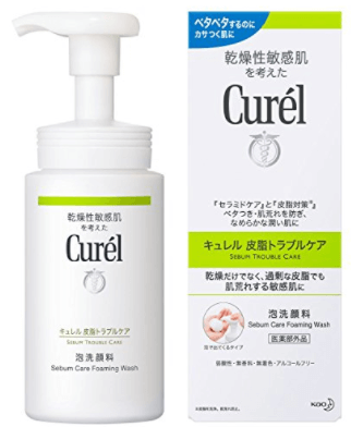 日本Curel 保濕泡沫潔面洗面奶150ml 控油款/不含皂基/綠款