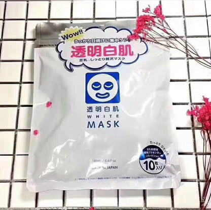 日本 本土 WHITEPACK 透明白肌美白修復面膜 10枚