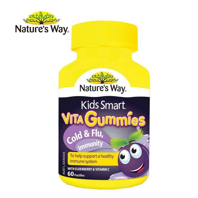Nature's Way Kids Smart 佳思敏 維生素兒童軟糖（含接骨木)/抵抗流感 60粒 - La Fée Beauty