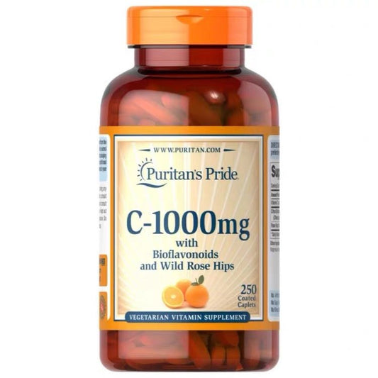 Puritan's Pride 普麗普萊 維生素C-1000mg 長效釋放配方 (含生物異黃酮和天然玫瑰果） 250粒 - La Fée Beauty