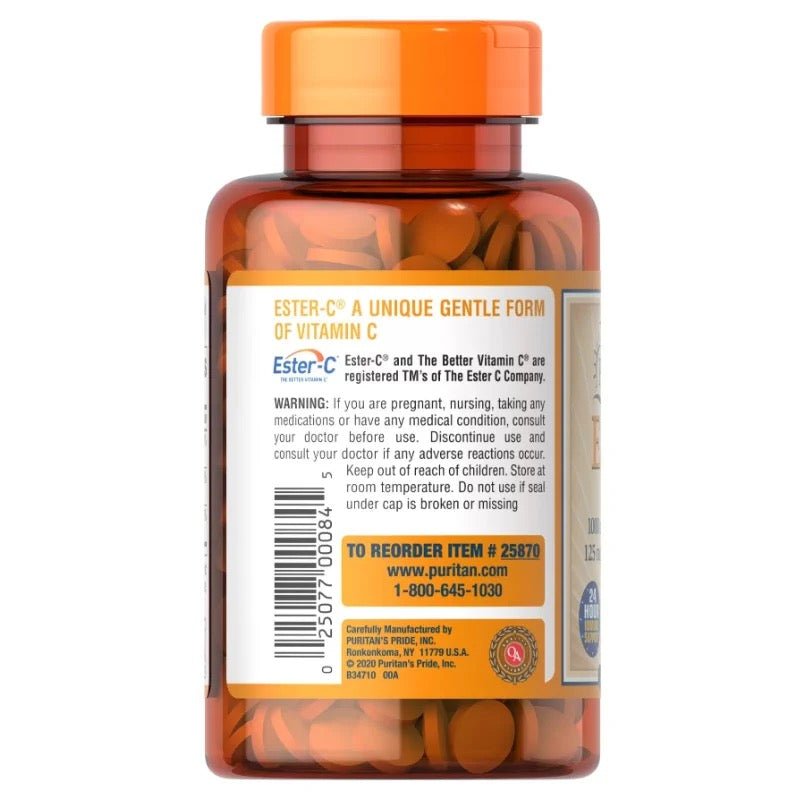 Puritan's Pride 普麗普萊 維生素C-1000mg +維生素D3-125mcg + 鈣-111mg 60粒 - La Fée Beauty