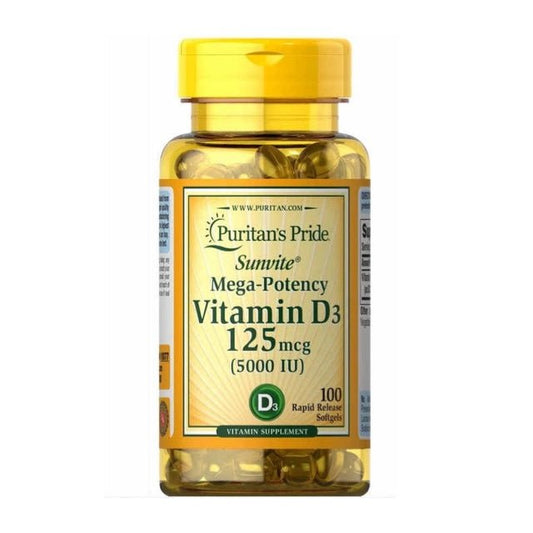 Puritan's Pride 普麗普萊 維生素 D3軟膠囊 125 mcg 100 粒（5,000 IU ） - La Fée Beauty