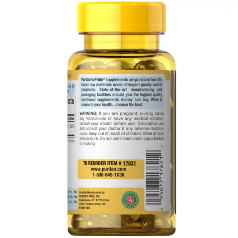 Puritan's Pride 普麗普萊 維生素 D3軟膠囊 50 mcg 100 粒（2,000 IU ) - La Fée Beauty