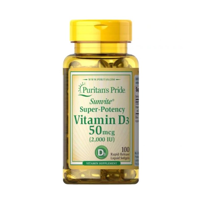 Puritan's Pride 普麗普萊 維生素 D3軟膠囊 50 mcg 100 粒（2,000 IU ) - La Fée Beauty