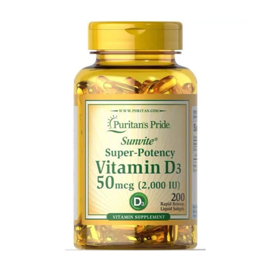 Puritan's Pride 普麗普萊 維生素 D3軟膠囊 50 mcg 200 粒（2,000 IU ) - La Fée Beauty