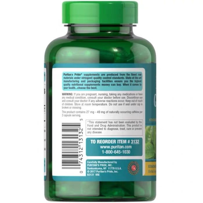 Puritan's Pride 普麗普萊 Green Tea Standardized Extract 315 mg 茶多酚315mg 200粒 - La Fée Beauty