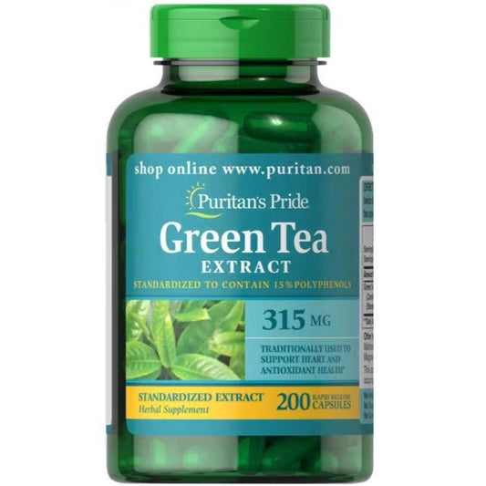 Puritan's Pride 普麗普萊 Green Tea Standardized Extract 315 mg 茶多酚315mg 200粒 - La Fée Beauty