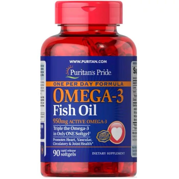 Puritan's Pride 普麗普萊 Omega-3 Fish Oil 1360 Mg (950 Mg Active Omega-3) Omega-3 魚油 1360 mg 90 粒 - La Fée Beauty