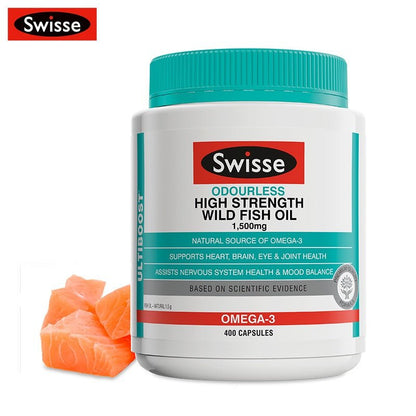 澳洲 Swisse Ultiboost 深海魚油膠囊 Odourless High Strength Wild Fish Oil 1500mg 400粒 - La Fée Beauty