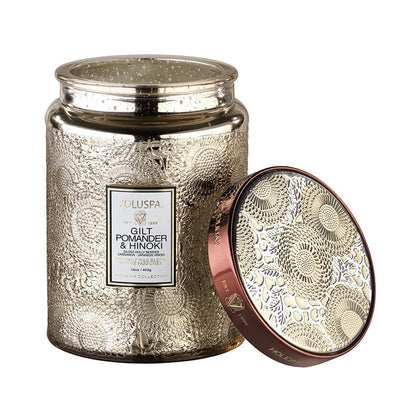 Voluspa | Gilt Pomander & Hinoki 黃金香囊&檜木 16oz - La Fée Beauty